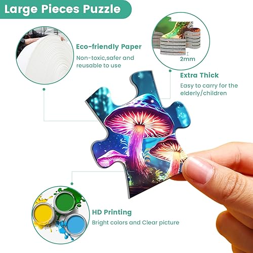 Miniatura 4 de 6 paquetes de rompecabezas de piezas grandes para personas mayores, rompecabezas de demencia de 16 piezas para adultos mayores, rompecabezas de