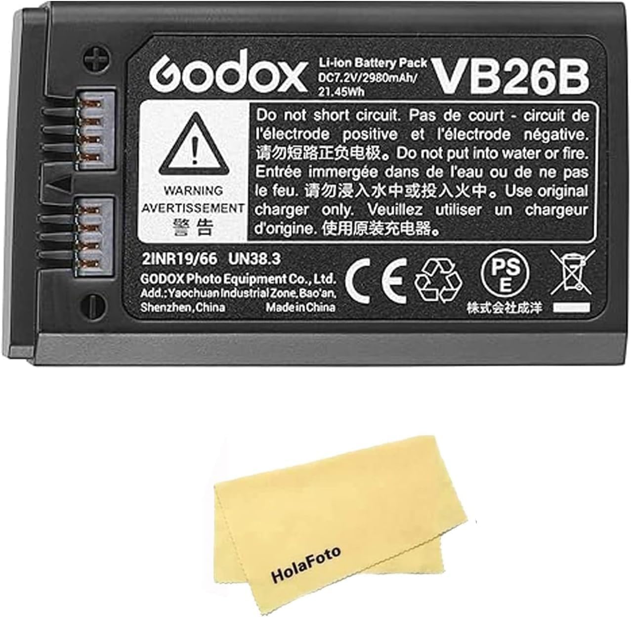 GODOX V1 Battery VB26B 7.2V/2980mAh/21.45Wh Li-ion Battery V1S V1N V1C V1F V1O V1 Flash and V860III V860III-S V860III-C V860III-N V860III-O V860III-F V850III AD100PRO