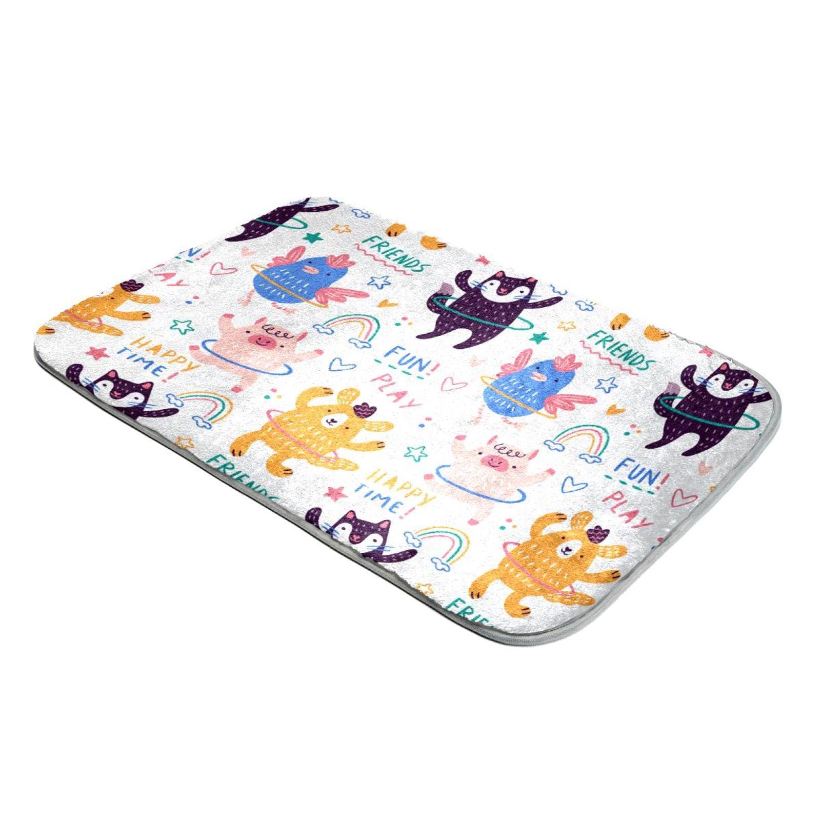 Tapis en fausse fourrure à poils longs motif animaux haute densité