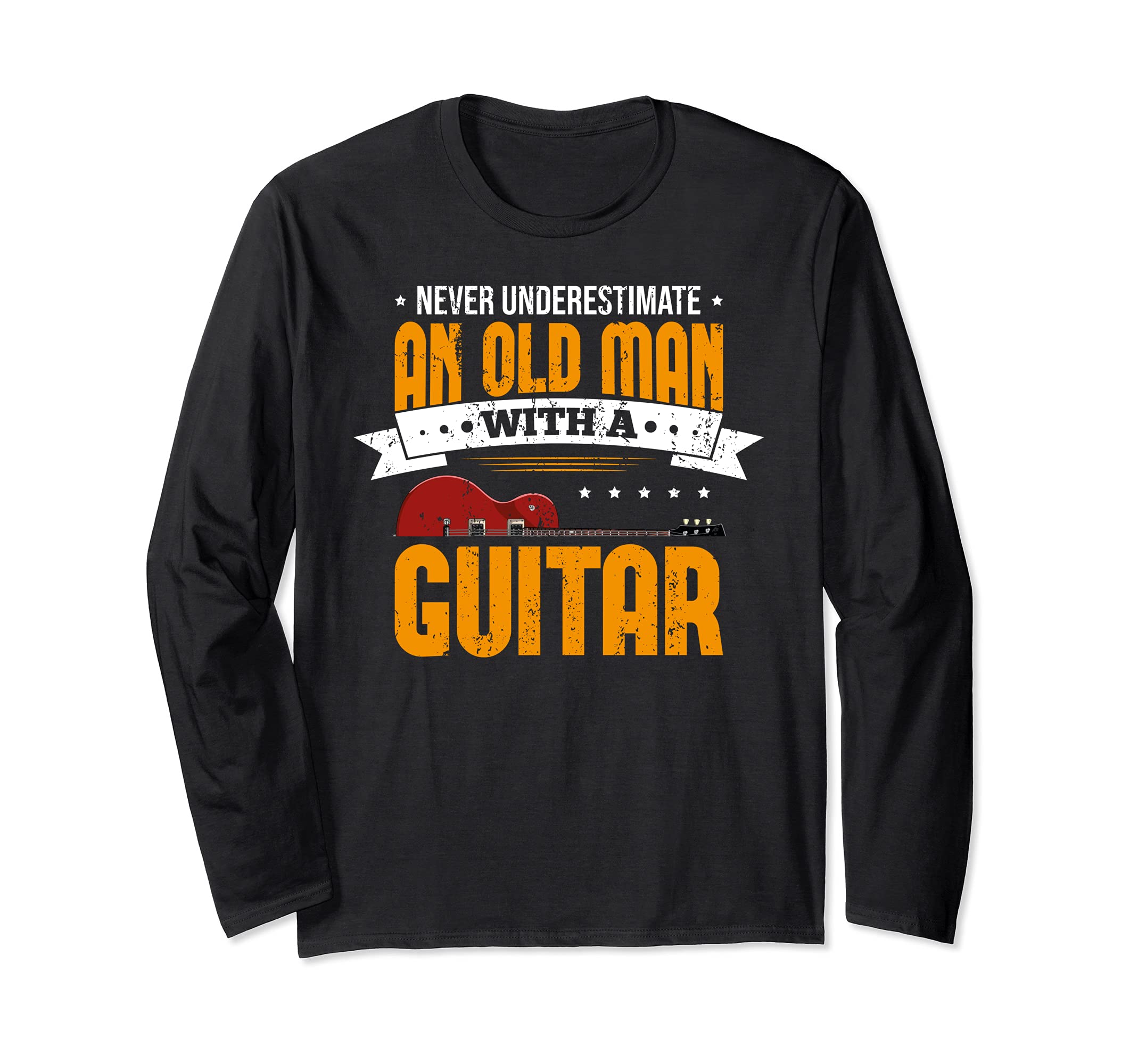 Retired Guitarist Musician Guitar Player Retirement Guitar Long Sleeve T-Shirt, Black