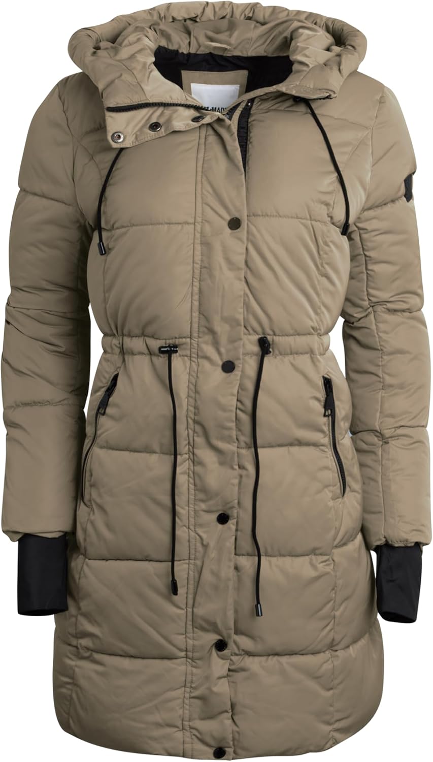 Steve Madden Womens Long Puffer Coat - Insulated Hooded Quilted Parka Puffer Jacket - Warm Winter Jacket for Women - Image 3