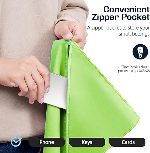 Miniatura 4 de BAGAIL - Toalla de camping con funda de EVA, toalla de viaje de microfibra compacta y ultrasuave, toalla de viaje súper absorbente y ligera de