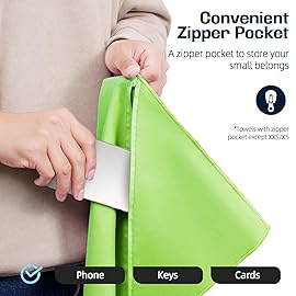 BAGAIL Microfiber Travel Towel, Green, 16 x 32 inches, Quick Dry, Super Absorbent, Compact and Lightweight, Skin Friendly