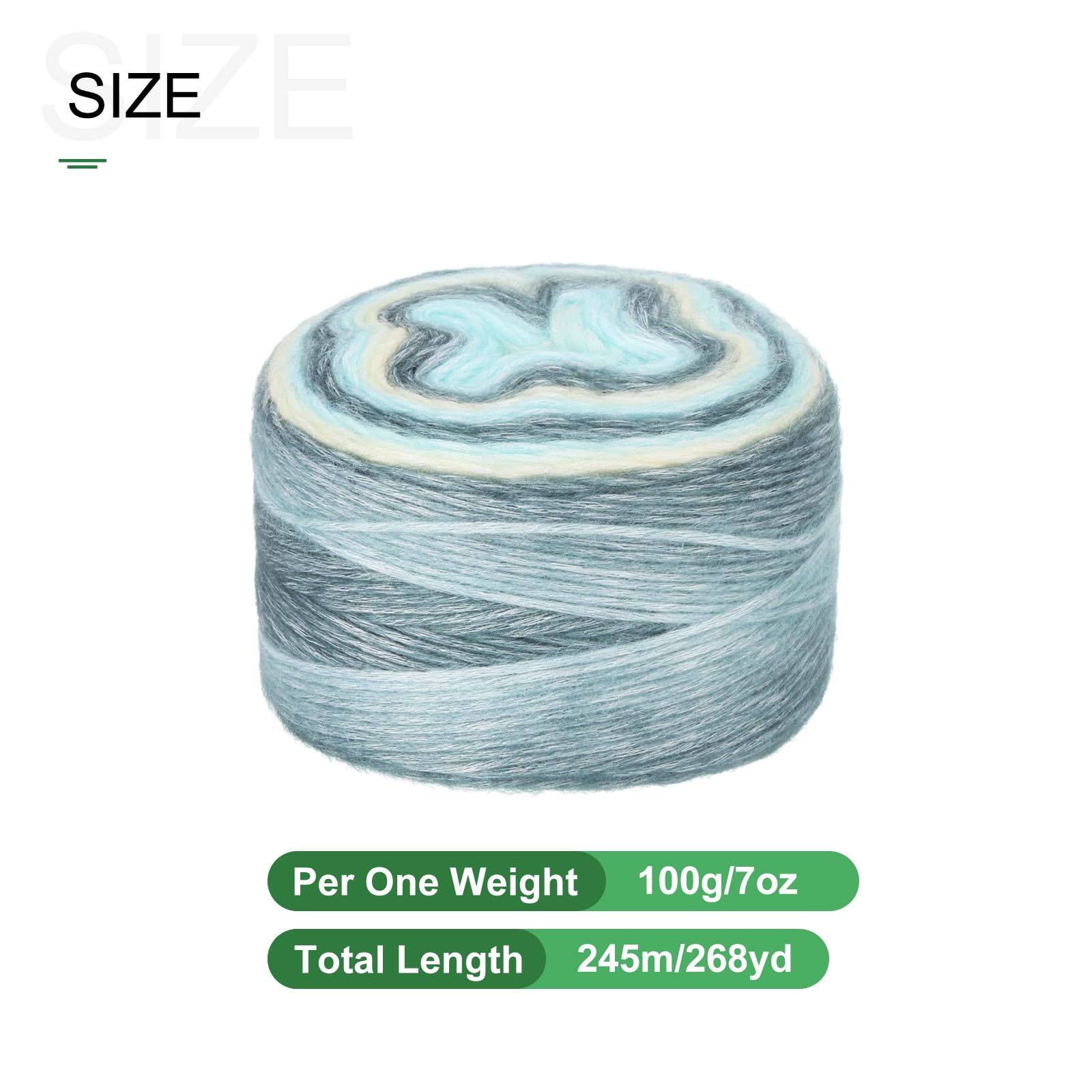 METALLIXITY Gradient Cake Cotton Yarns(100g/7oz) 3Pcs, Wool Flowers Yarn, Mixed Light Yellow - Image 2