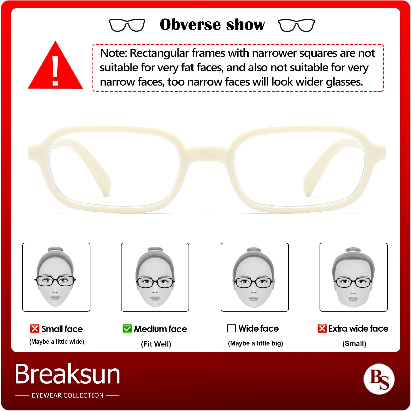 Breaksun Retro-Brille für Damen und Herren, rechteckig, blaues Licht, klassisches Glas