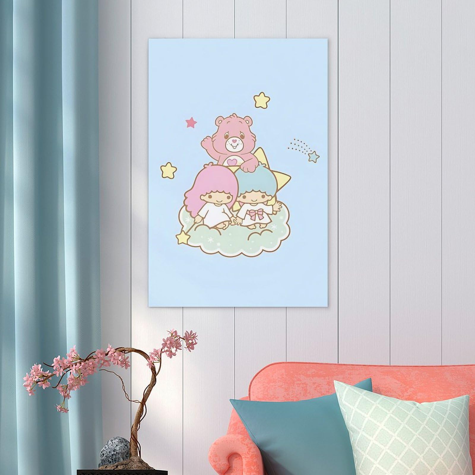 マイメロディ ＆ キキララ ポスター 絵画 壁掛け レア 絵 セル画