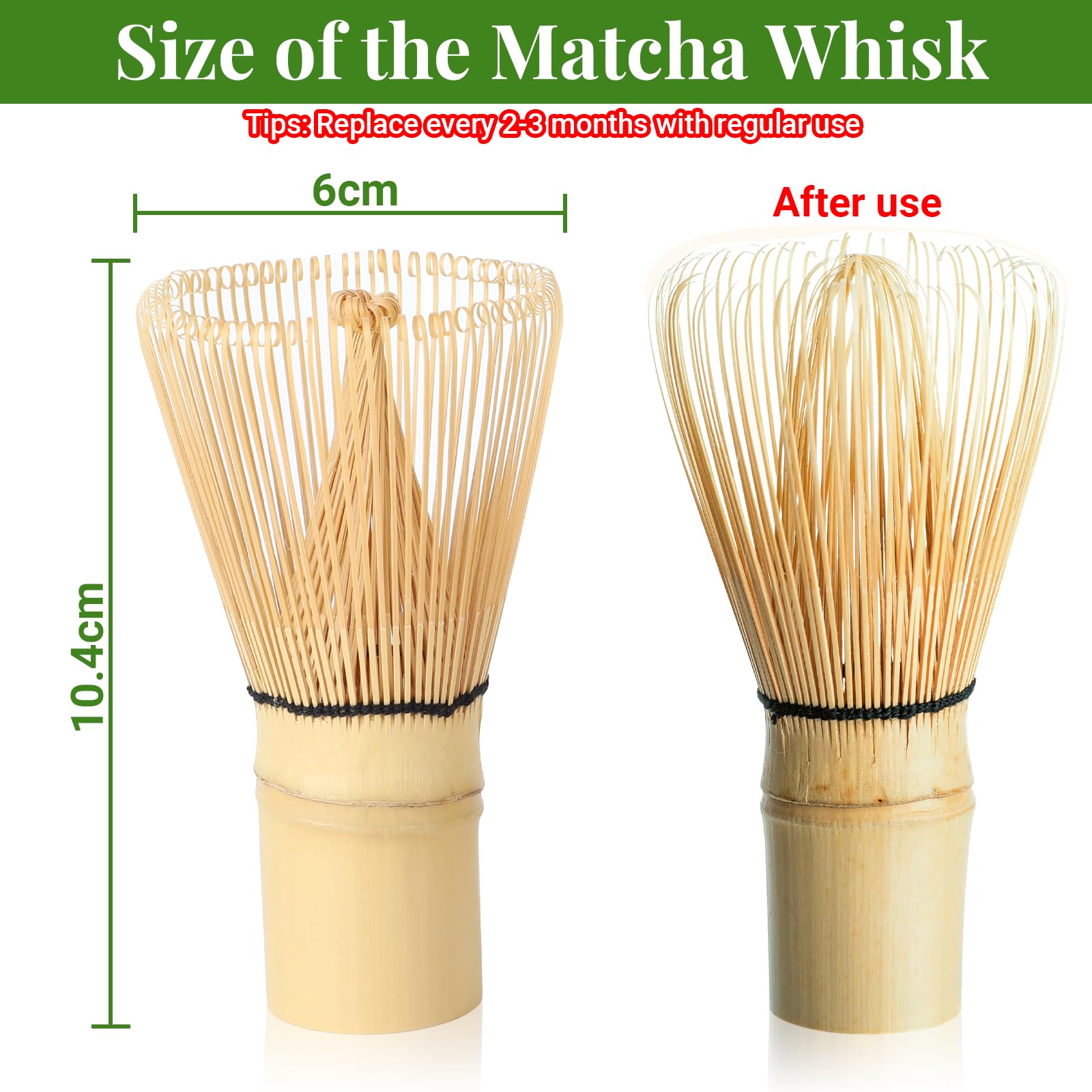 Alyvisun Chasen Bambú Matcha con 76 Picos, Batidor Matcha Hecho a Mano, Tradicional Batidora te Matcha para una Experiencia de Matcha Suave y Espumosa, Perfecto para la Ceremonia del Té