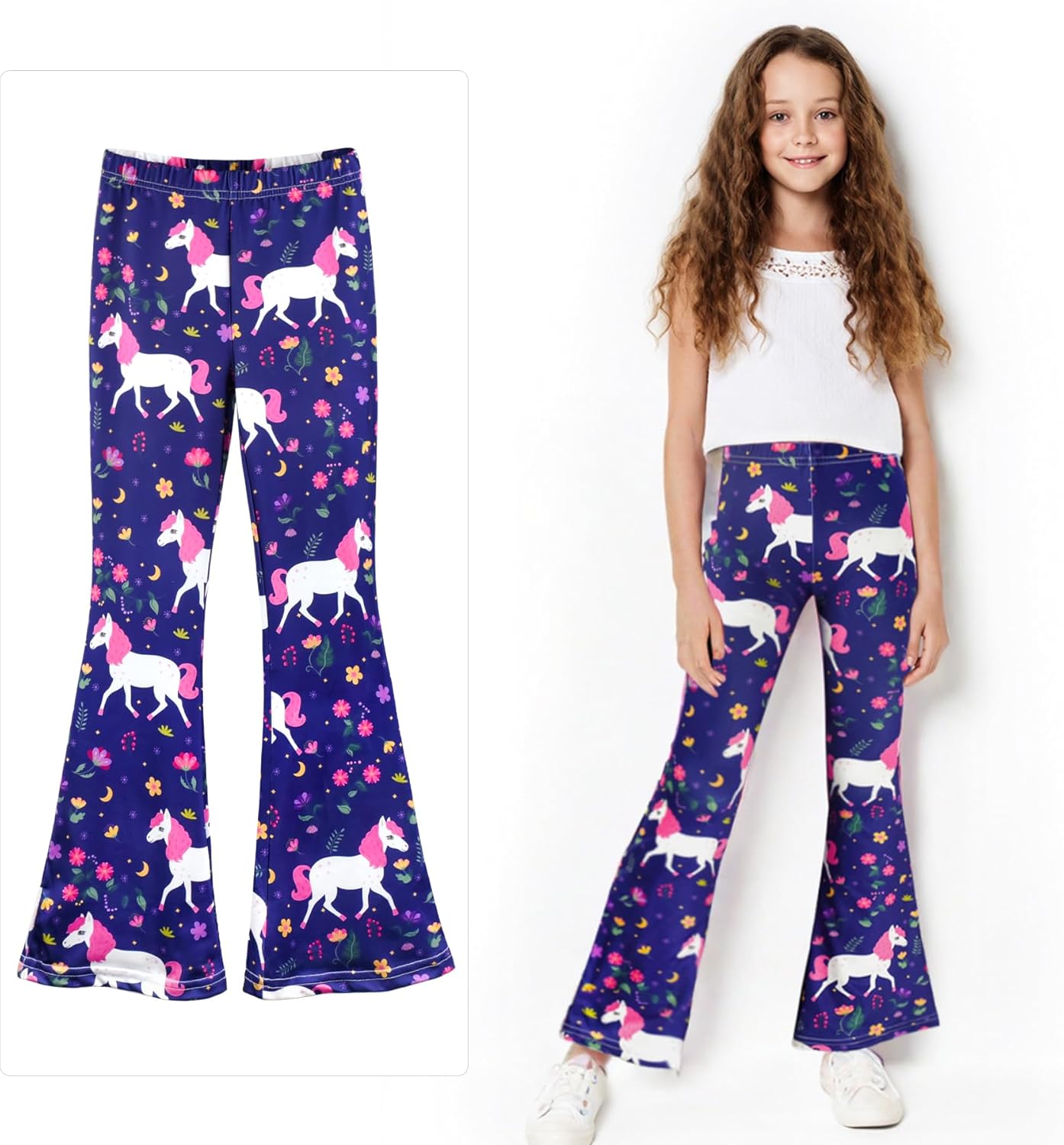 3 Pcs Girls Flare Leggings Mid Waisted Bell Bottom Yoga Pants - Image 2