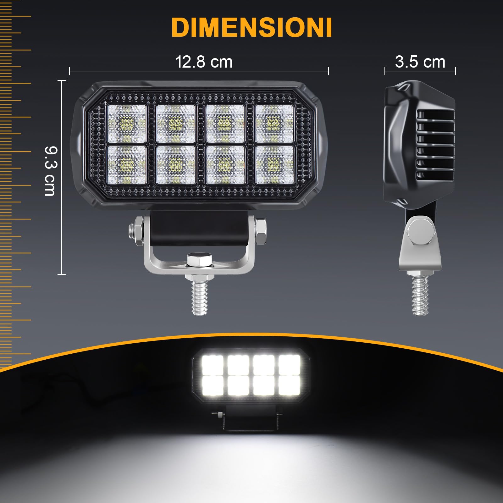 antom 2 pezzi fari led trattore 172W 9-60V 20400 Lumen faro LED IP68 impermeabile faretti led 12v per escavatori, trattori, rimorchi, ATV, camion, veicoli fuoristrada, moto