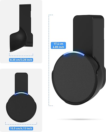 Miniatura 4 de Maxonar Soporte de pared Pop para altavoz, no necesita tornillos ni taladro, almacenamiento oculto compatible con Google Nest, Pop, color negro