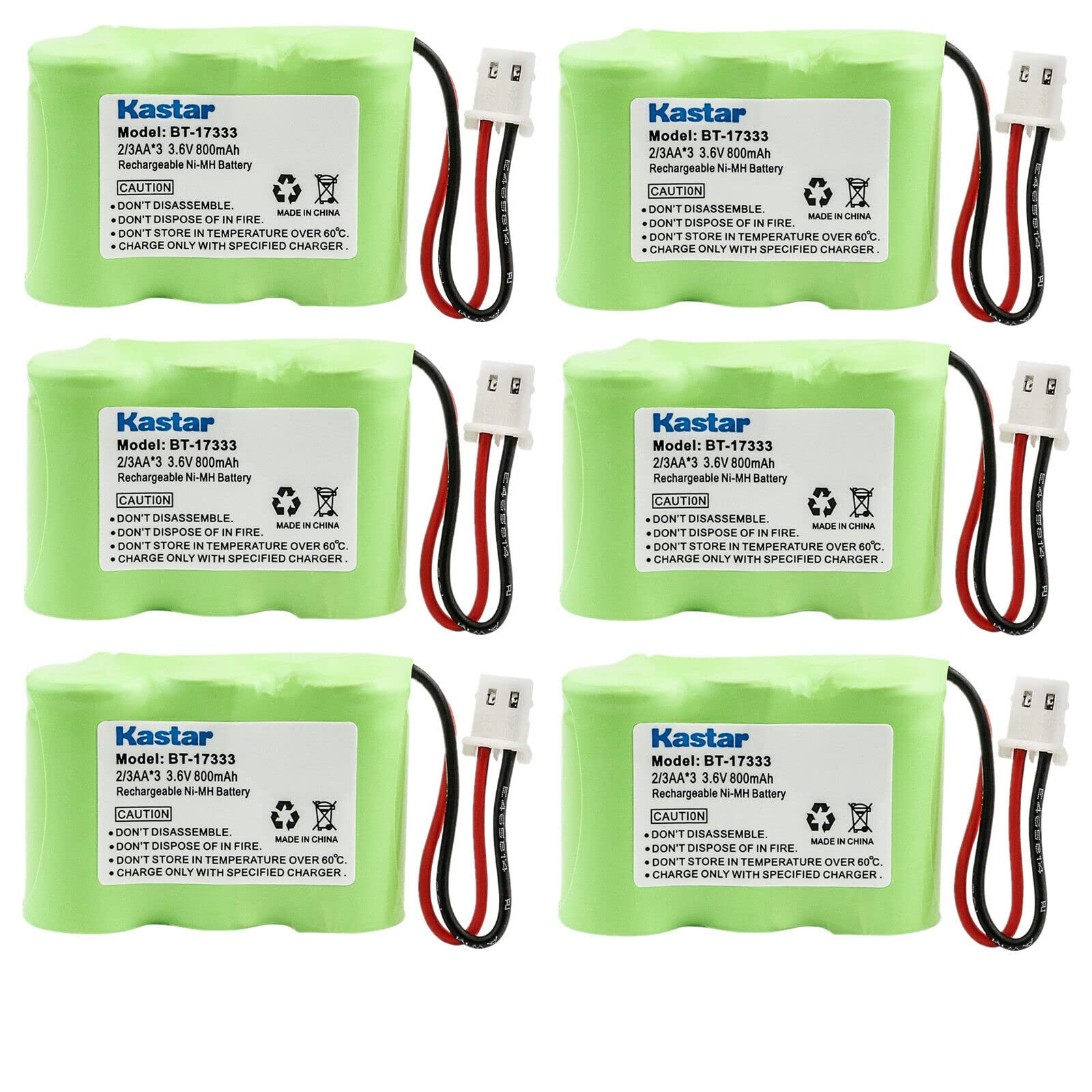Kastar 6-Pack Battery Replacement for V-Tech BT-263345, BT-27233, BT-27333 BT163345, BT17233, BT17333, BT263345, BT27233, BT27333, CS2111, CS5111-2, CS5121, CS5121-2, CS5121-3, CS5121-4, CS5122-3