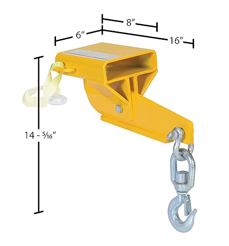 Miniatura 7 de Vestil S-FORK-4-AT - Dureza con recubrimiento de polvo horneado, gancho giratorio de tensión automática única, capacidad de 4,000 libras