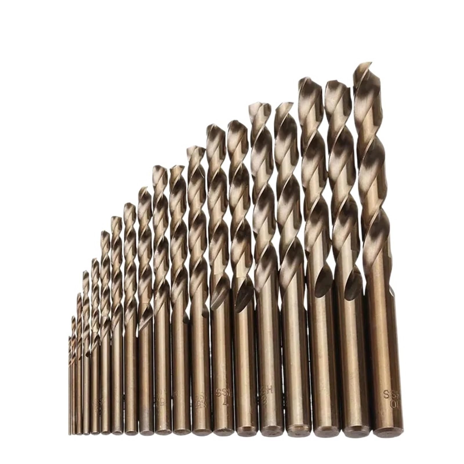 Foret hélicoïdal à queue droite Ensemble de 19 forets hélicoïdaux en cobalt HSS M35 de 1 à 10 mm for le perçage de métaux et d'aluminium, Kit d'outils HSS-Co
