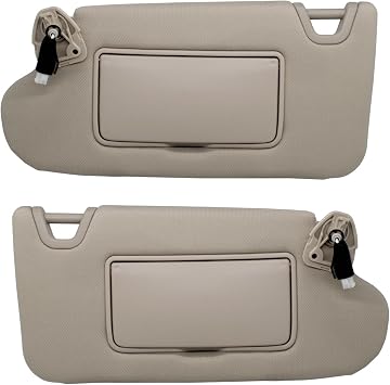 NHILES Driver/Left & Passenger/Right Sun Visor Compatible with Nissan Altima 2013 2014 2015 2016 2017 2018 with Light, Without Sunroof 96401-3TA2A 96400-3TA2A Beige