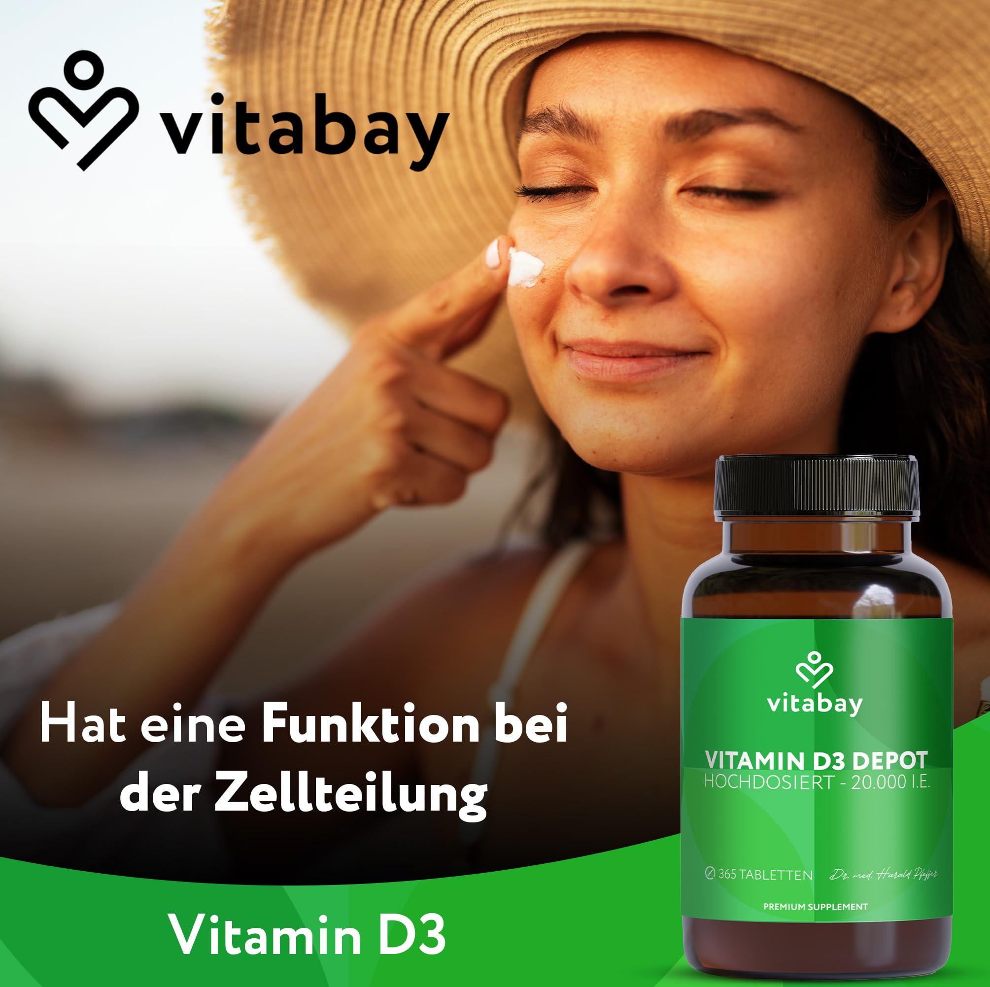 Vitabay Vitamin D3 Depot 20.000 I.E. – 1095 vegane Tabletten | hochdosiert & vegan – ohne Zusatzstoffe – laborgeprüft – Vorrat für sehr lange Zeit