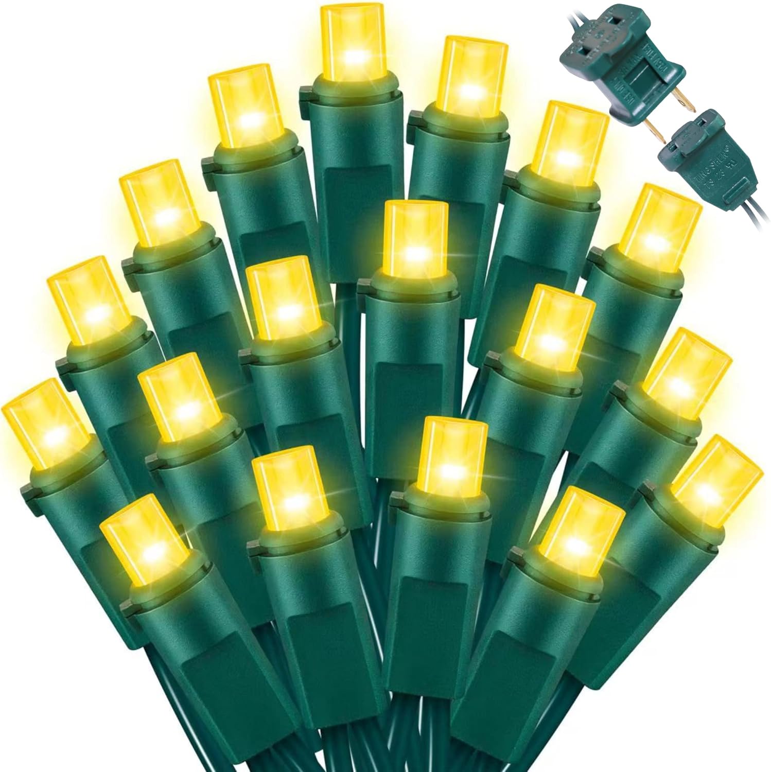 Yellow Wide Angle LED String Lights, 64.8 Ft 300 Count, Pack of 3 Strands 21.9 Ft 100 Lights UL Certified Commercial Grade Green Wire 5mm Holiday String Light Yellow Wide Angle LED String Lights, 64.8 Ft 300 Count, Pack of 3 Strands 21.9 Ft 100 Lights UL Certified Commercial Grade Green Wire 5mm Holiday String Light