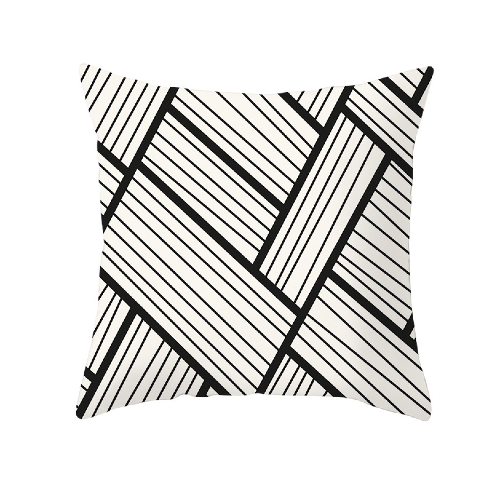 Cushion Covers White Abstract Pillow Cases Linen Bed Cushions with Covers Included Washable Sofa Cushions with Invisible Zip Pillowcase Breathable Pillow Cover Cushion Cover 45x45cm/1 Pack