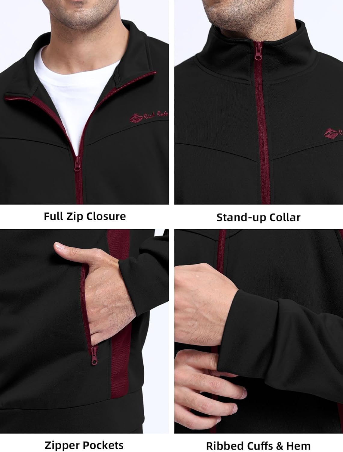 Riskrole Men’s Tracksuits Sweatsuits Set 2 Pieces Casual Athletic Jogging Suits Zip up Outfits - Image 5