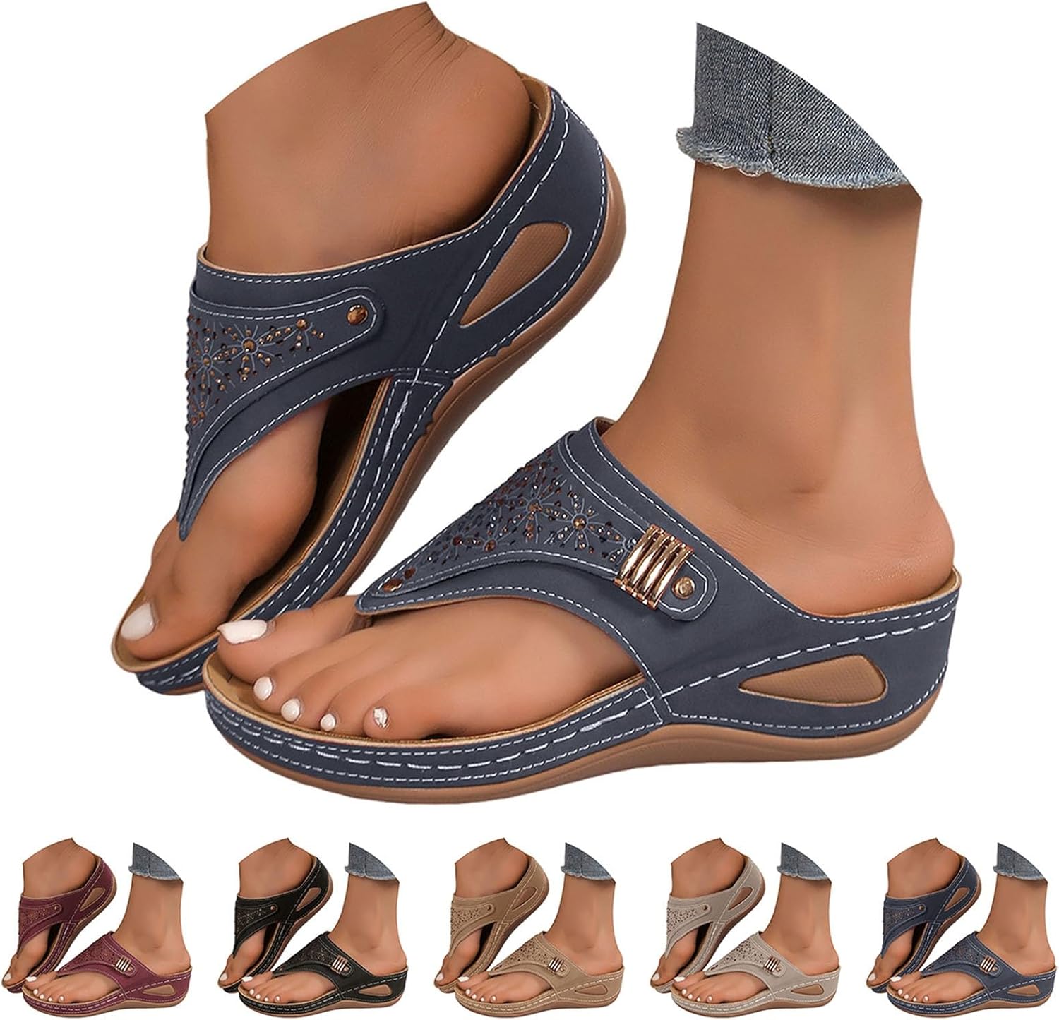 Orthopedic Sandals for Women 2026 Dressy Casual Summer Arch Support Flip Flops Comfortable Beach Vacation Sandals