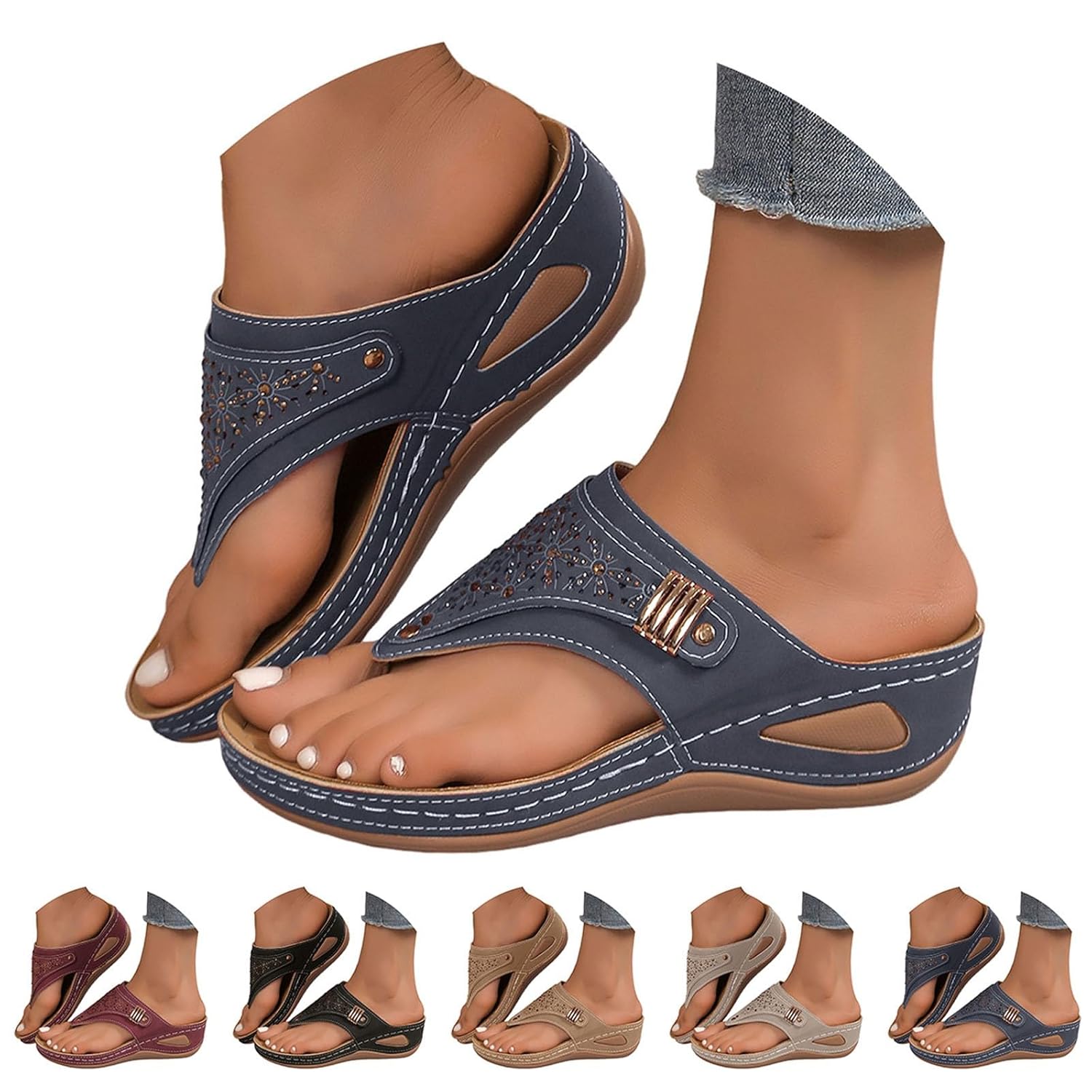 Orthopedic Sandals for Women 2026 Dressy Casual Summer Arch Support Flip Flops Comfortable Beach Vacation Sandals