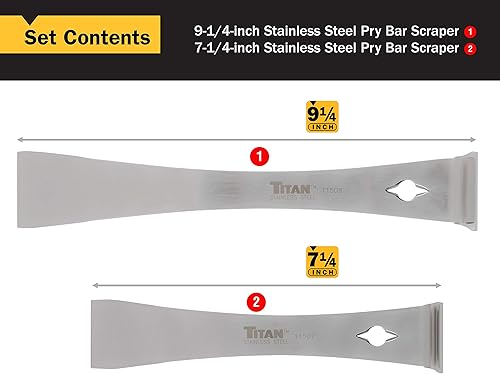 Miniatura 6 de Estwing Rubber Mallet with Hickory Handle (12 oz) and Titan 2-Piece Stainless Steel Pry Bar Scraper Set