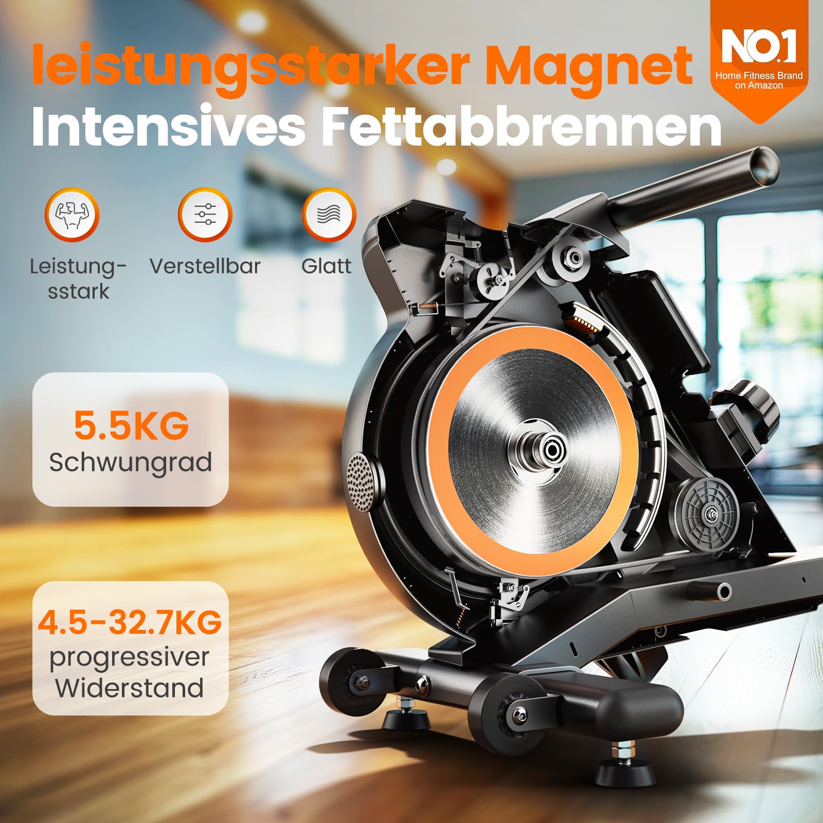 YOSUDA Rudergerät für Zuhause, Ultraleise Magnetische Rudermaschine (Cardio-Training), 16 Widerstandsstufen, APP & LCD, Platzsparend Verstaubar, Einfache Montage, Bis 160kg Belastbar