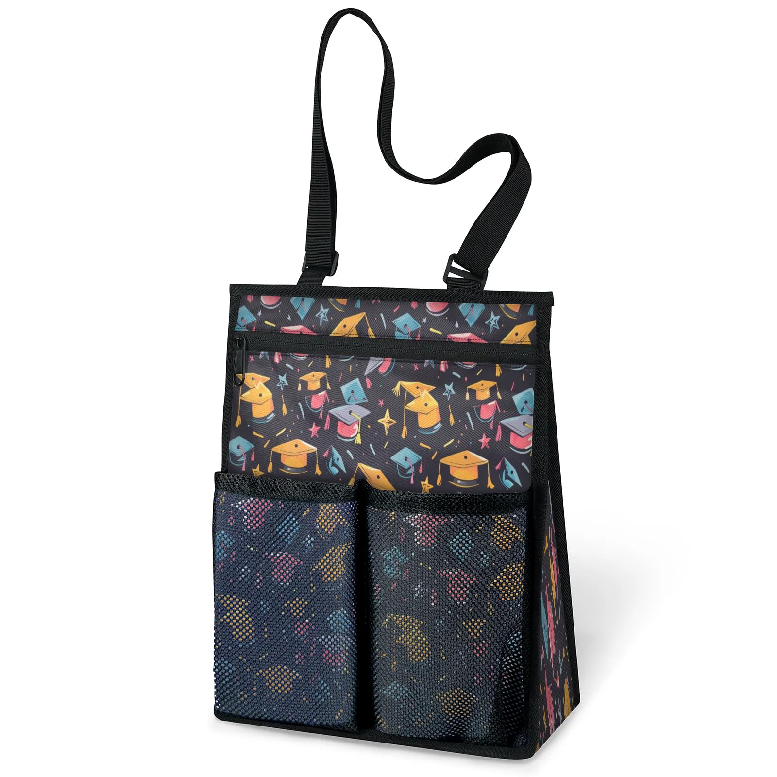 Ourtheme Graduation Caps Portable Shower Bag for Travel Gym Camp Beach Tote Shower Caddy Bags Hanging Toiletry Organizer