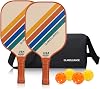 Pickleball Paddles Set of 2 | 4 Pickleball Rackets,USAPA Approved Pickleball Set of 2 | 4 Pickle Ball Paddles,Fiberglass Surface & 13 mm PP Honeycomb Core,4 Indoor & Outdoor Balls,1 Bag