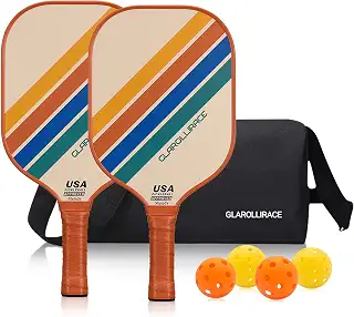 Pickleball Paddles ピックルボールパドル、USAPA承認のピックルボールラケット 2 | 4 個、ガラス繊維表面とPPハニカムコア ハンドル、4つの屋内・屋外ボール、1つのピクルボールバッグ