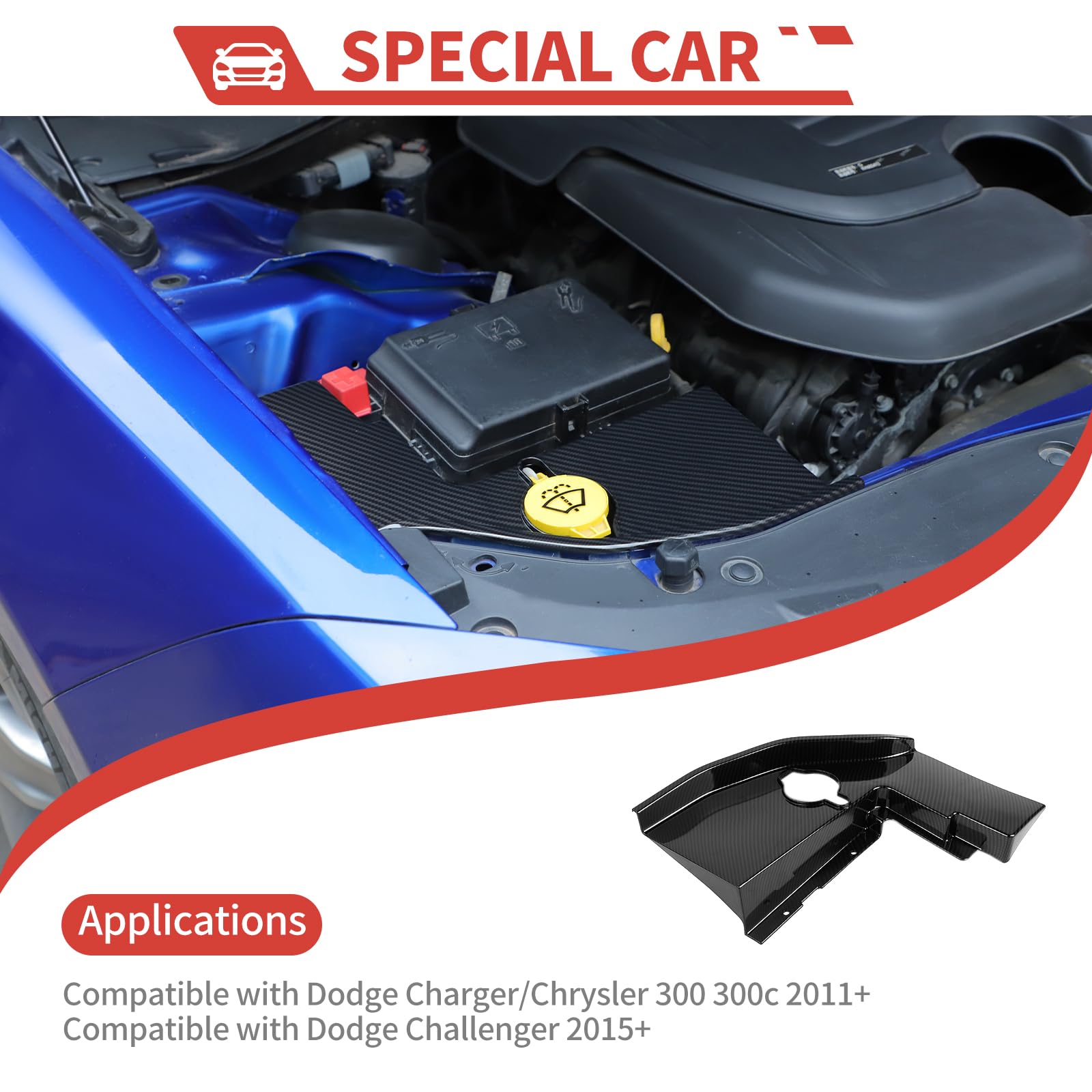 Front Windshield Washer Nozzles Kit Replacement For 08-12 Jeep Liberty 06-10 Jeep Commander, 07-11 Dodge Nitro Replaces 55157319AA 4806312AA Wiper Spray Washer Jet With 3M Fluid Hose & 6 Connectors