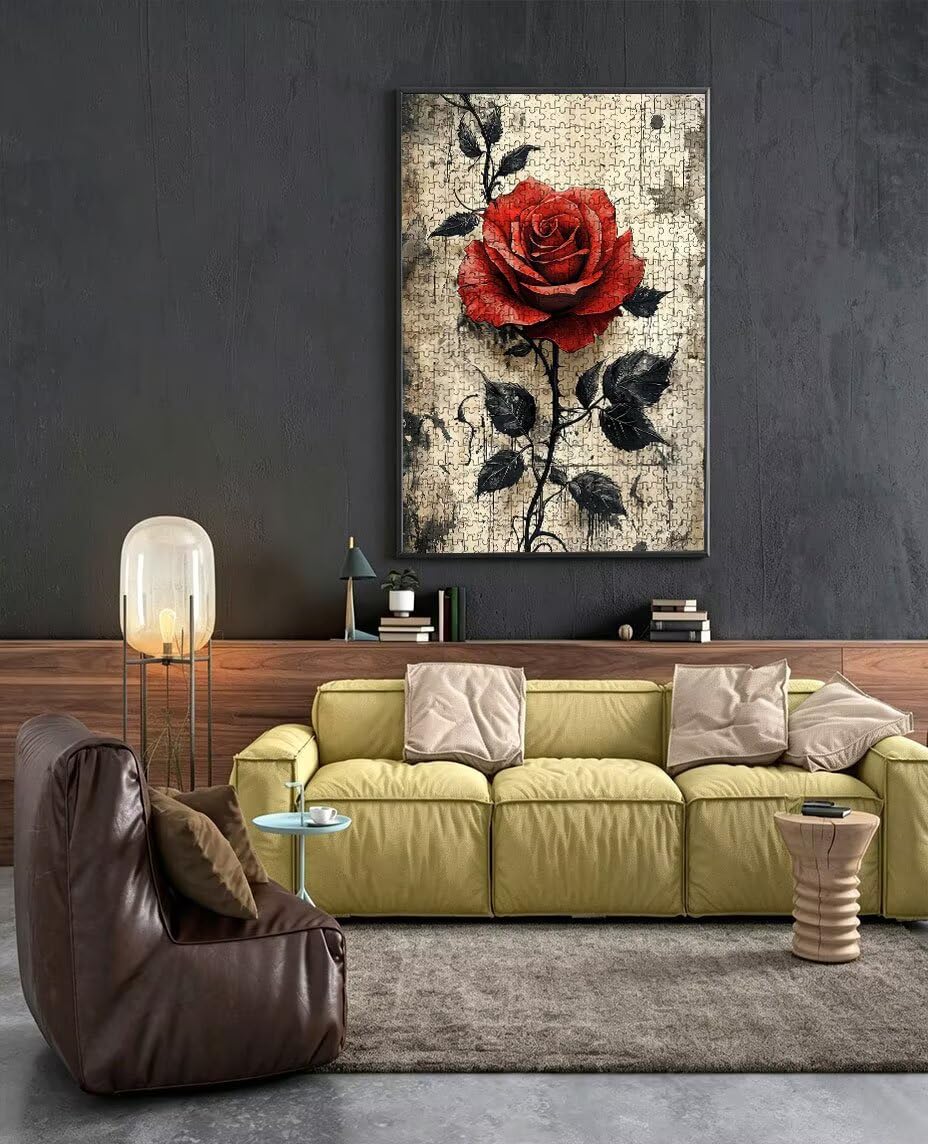 Puzzle dla dorosłych 6000, czerwona róża 6000 puzzli dla dorosłych, wymagające gry logiczne, klasyczne układanki, niemożliwe do złożenia ręcznie robione dekoracyjne, zabawne zajęcia rodzinne BXHZW0
