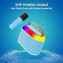 pTron Newly Launched Fusion Joy 20W Bluetooth Speaker with Wireless Karaoke Mic, 6Hrs Playtime, Vivid RGB Lights, Voice Effects, Multi-Play Modes BT5.3/TF Card & Type-C Charging Port (Blue) gallery image