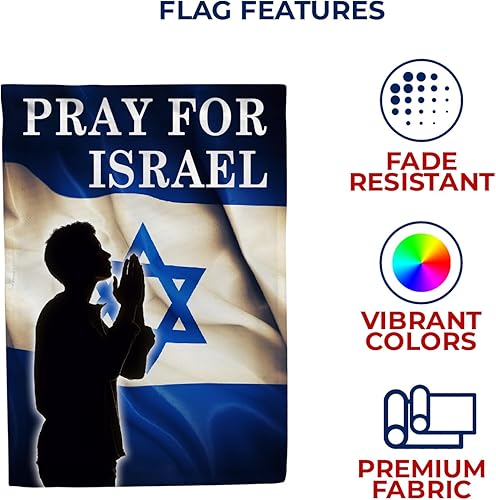 Miniatura 5 de Bandera de 28 x 40 pulgadas, bandera de doble cara con texto en inglés "We Stand with Israel House", bandera de Israel Friendship, bandera de Israel