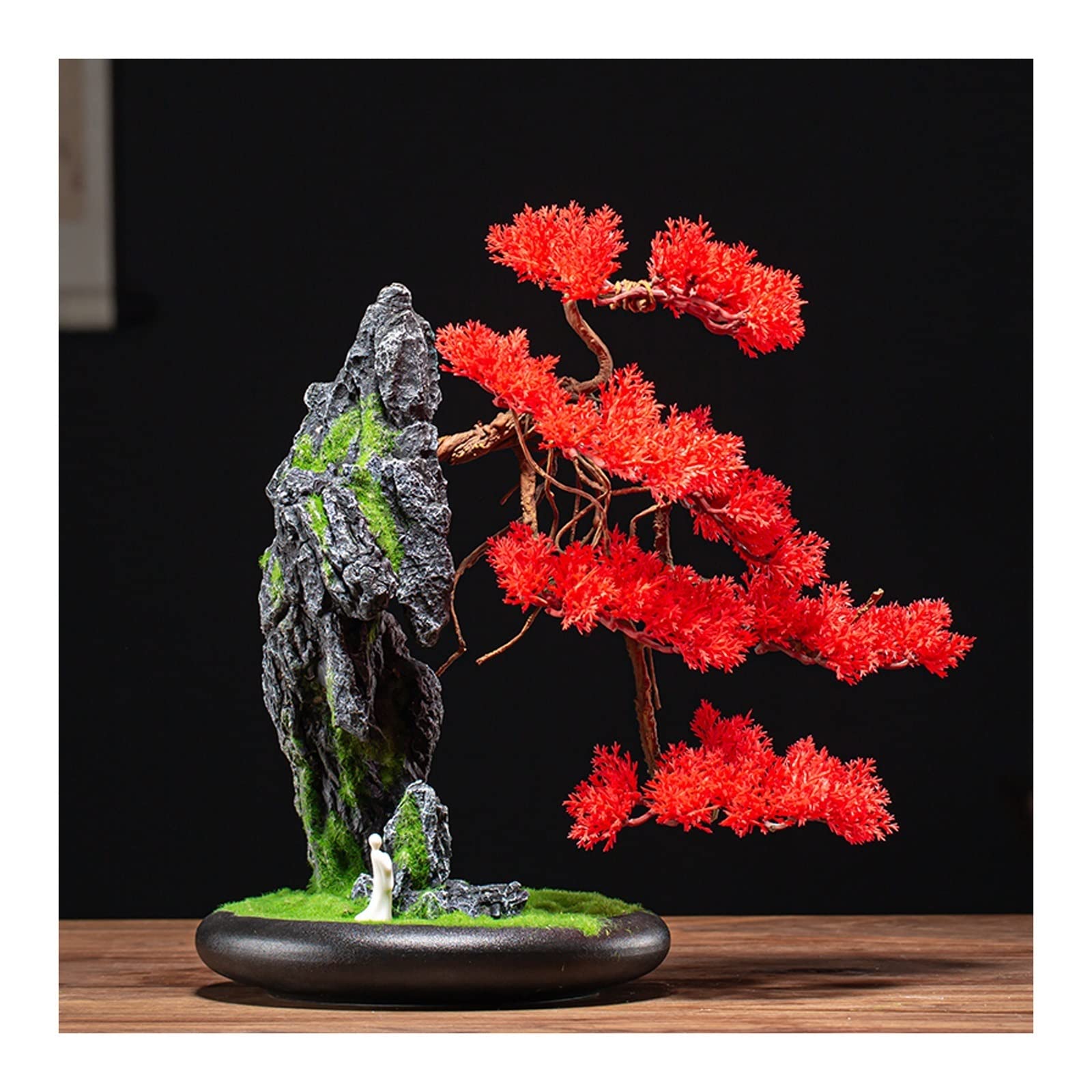 Bonsai Pianta Bonsai Artificiale Albero 16 pozzetto in Vaso Piante Verdi Artificiali in Vaso, Ornamenti Zen Decorazione Soggiorno Domestico Soggiorno Pianta Artificiale Bonsai