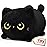 Mewaii Black Cat Plush, Cute Cat Plushies Toy, Soft Kitten Plushie Cuddle Pillow, Anime Plushie Doll, Cute Stuff Toys Gift for Girls, Boys and Males (8 Inch)