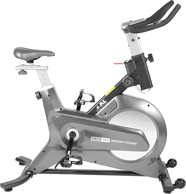 JLL IC200 PRO Indoor Cycling Exercise Bike, Direct Belt Driven, Advanced Flywheel, Magnetic Resistance, 3-Piece Crank, 5 Readout Monitor, Heart Rate Sensors, Adjustable Seat, 12 Months Home Warranty
