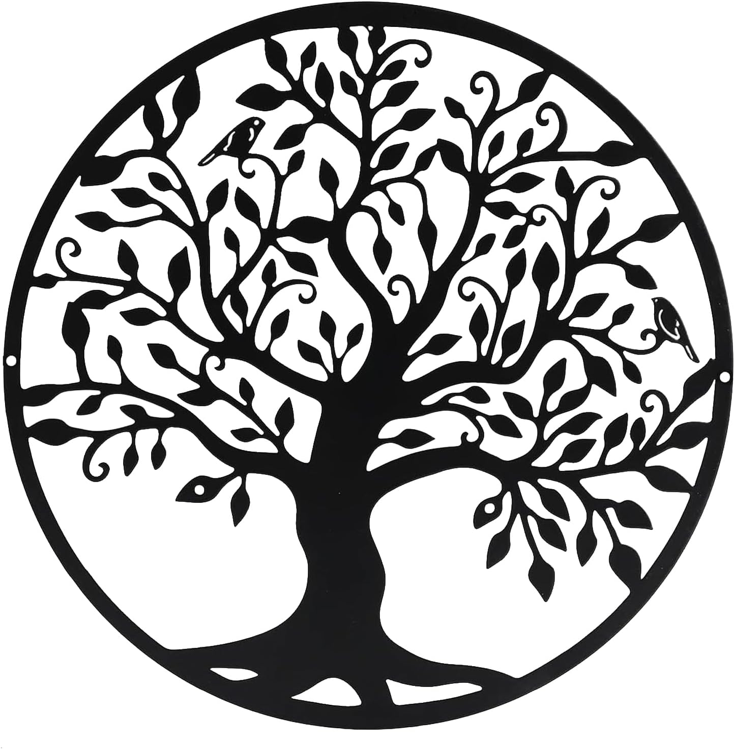 Huspox Metal Tree of Life Wall Art Decor - Black Metal Wall Art for Living Room Hallway Stairs Outdoor (50 cm)