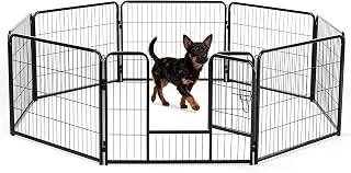 DUMOS Dog Playpen 24 Inch 8 Panels Indoor Outdoor Metal Pet Fence