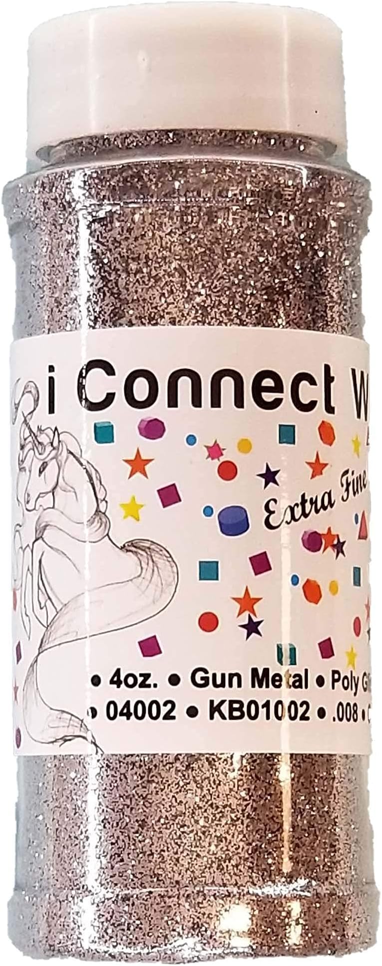 iConnectWith Glitter – Gun Metal Gray, Extra Fine Polyester Glitter; Multi-use for Crafts, Decorations, Nail Art, Makeup, Tumblers, Resin Art, and DIY Projects