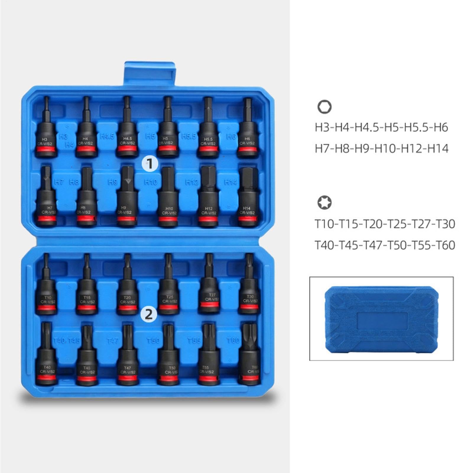 Zestaw kluczy nasadowych do wiertarki, napęd 3/8 H3 H14 adapter