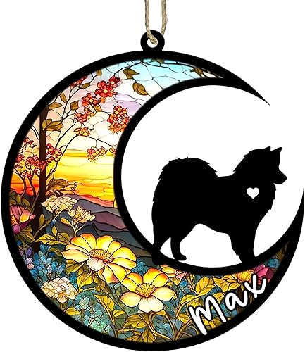 Miniatura 71 de Memorial personalizado para perro, adorno de Navidad de perro pastor alemán con nombre, razas personalizadas, atrapasador de luz para pérdida