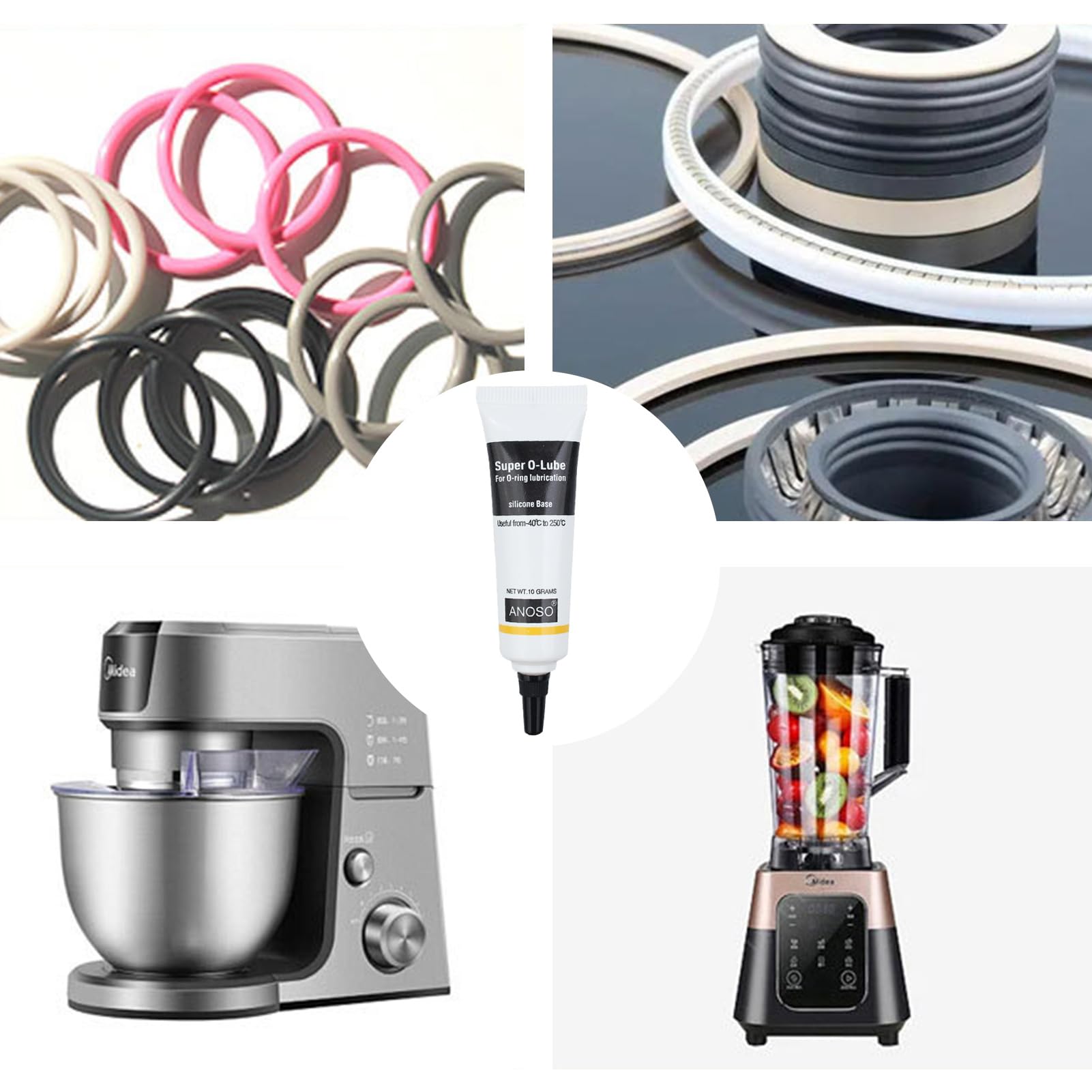 Grasa de silicona para cafeteras automáticas 2 tubos de 10 g,Grasa de Silicona Impermeable Grado Universal,Grasa de Silicona Juntas Tóricas