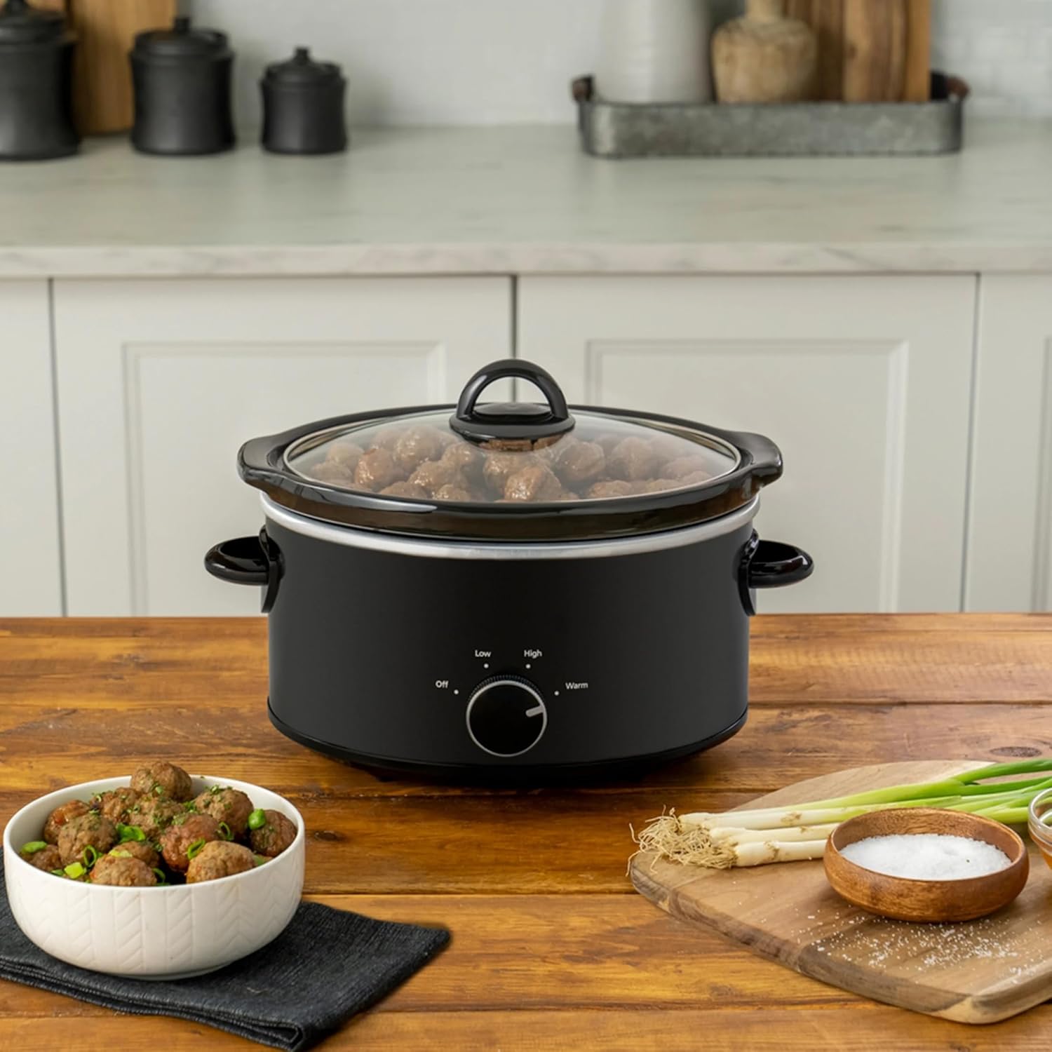 4-Quart Classic Slow Cooker, Black; 3 Heat Settings (High/Low/Warm), 4+ Servings; Oven-Safe Stoneware (400°F), Dishwasher-Safe Lid & Stoneware; Family Meal Cooker, 2026