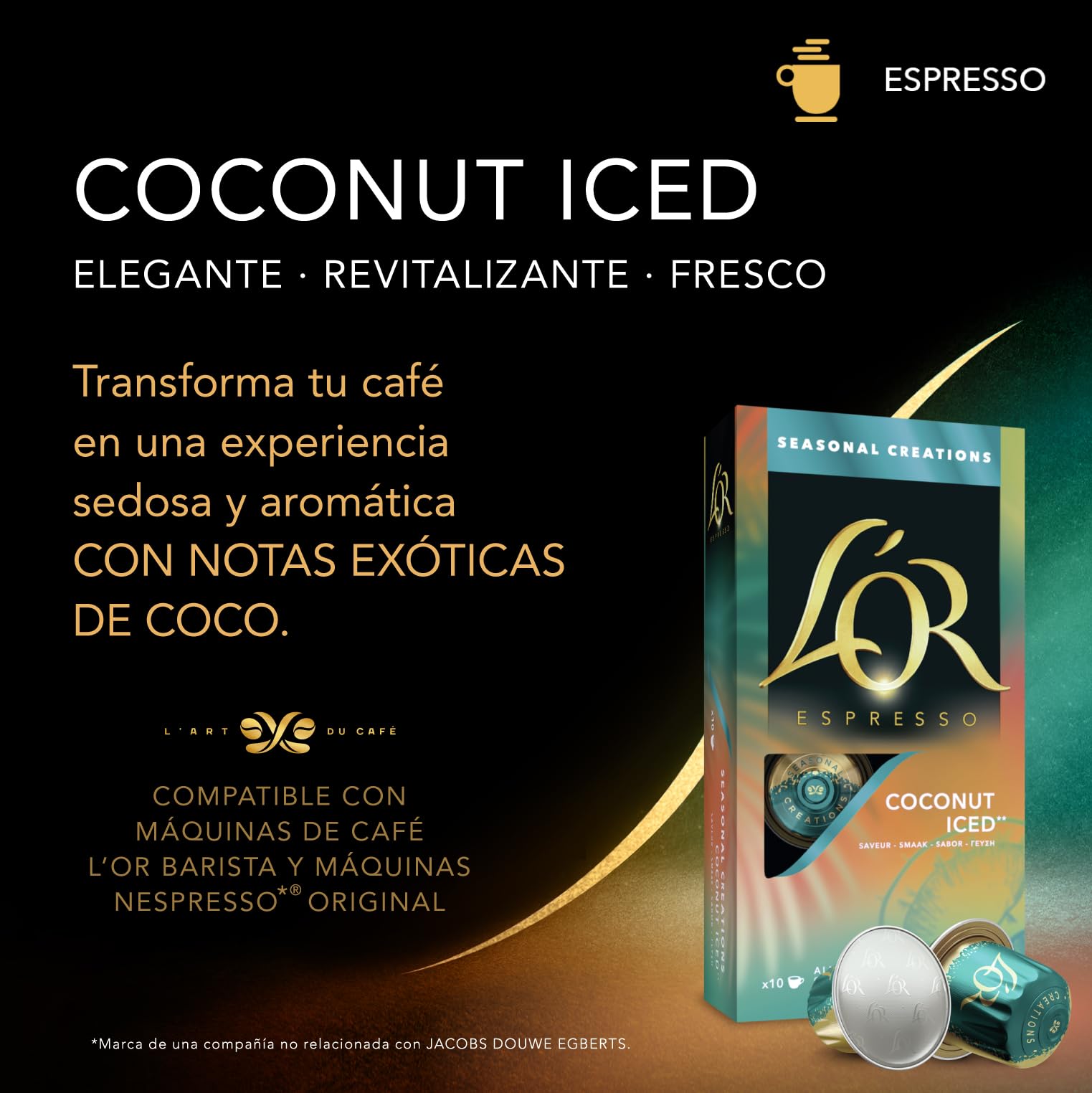 L'OR Espresso Café Coco | 100 Cápsulas | Intensidad 5, Compatible con máquinas Nespresso