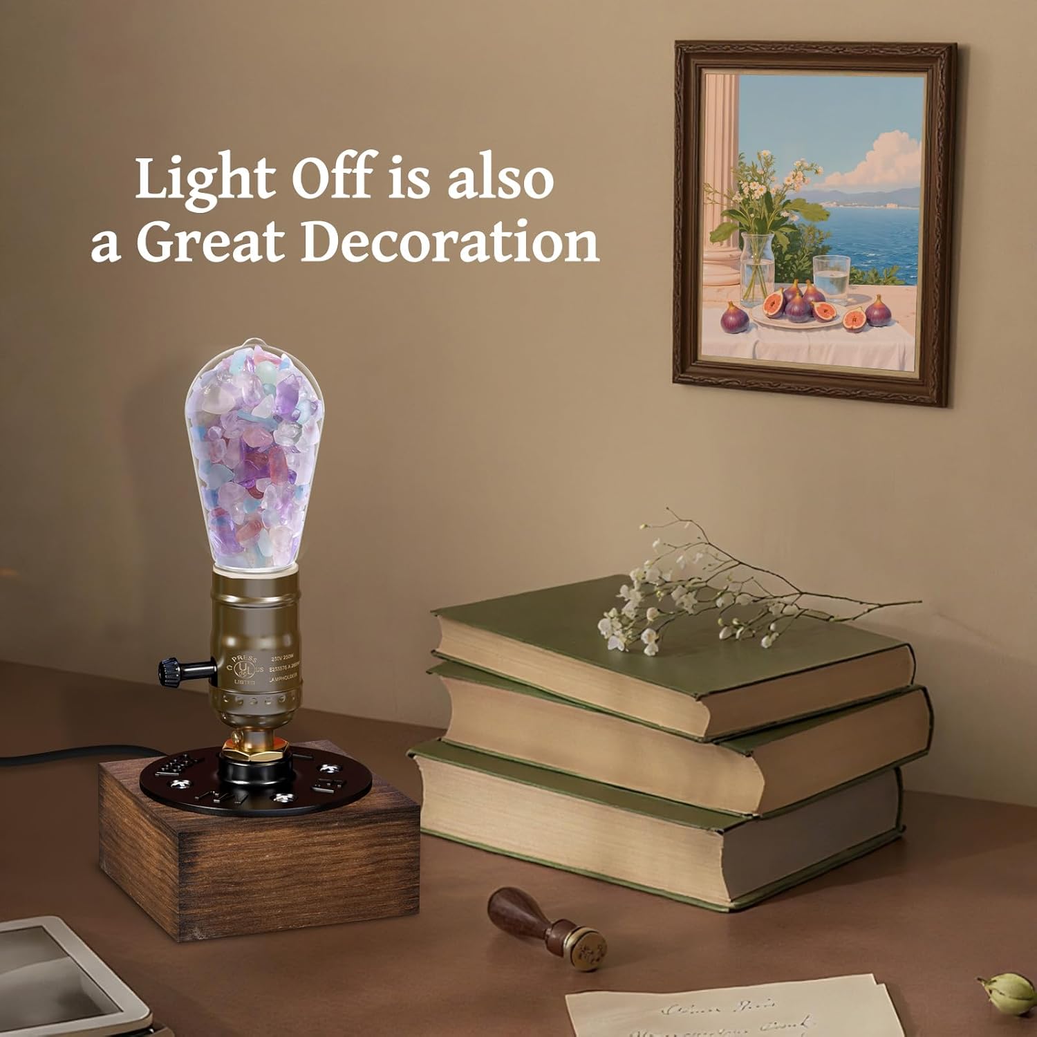 Lustaled Vintage Table Lamp, E26 Retro Lamp with 5W E26 LED Bulb, 3000K Warm White Industrial Style Nightlight Antique Lamps for Cafe Bar Bedroom Living Room Decor Entryway, Non Dimmable