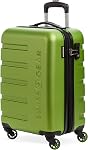 SwissGear Signature Hardside Expandable Luggage with Spinner Wheels and TSA Lock, Patented Built-In Cup Holder, Lime/Black, Carry-On 19-Inch