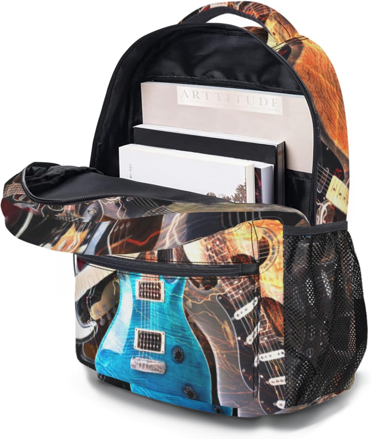 aportt Musical Guitar Kids Backpack for School Casual Daypack Backpacks Rock Instrument Music Lightweight Book Bag Magic Funny Shoulder Bag for Boys Girls Students Travel Camping Outdoor