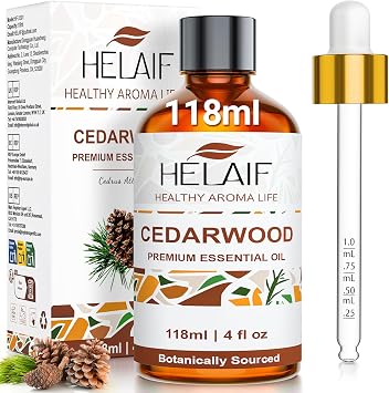Cedarwood Oil 118ml Natural Cedarwood Essential Oil Relieve Nasal Congestion for Hair Care Insect Repellent Aromatherapy Diffuser Candle Making