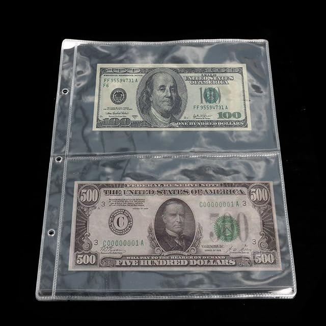 Foto 6 de 6 de XFUYI Páginas de colección de Billetes de Papel, Fundas para Billetes, Fundas para Billetes