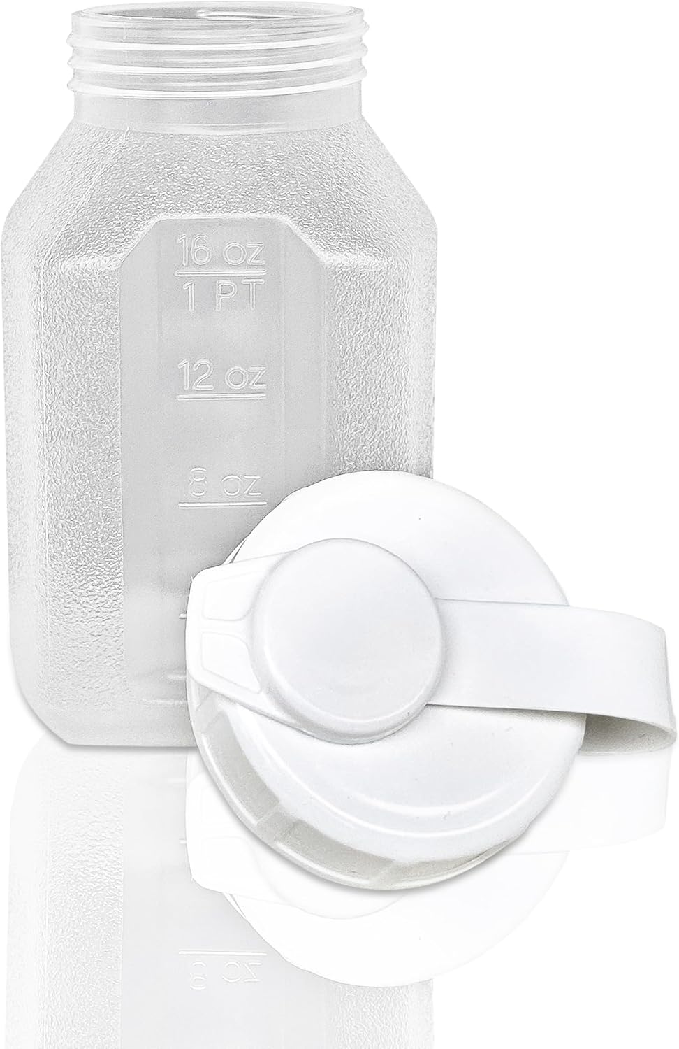 16 fl. oz Water Bottle Refrigerator Shaker, Pitcher, Engraved Measurements, Mixer Bottle, Leak Resistance, Dishwasher Safe, BPA Free, with Easy-Pour Spout